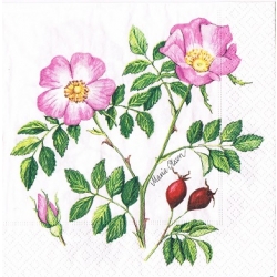 Serwetka do decoupage -1693- kwiaty / dzika róża / wzór 4-krotny